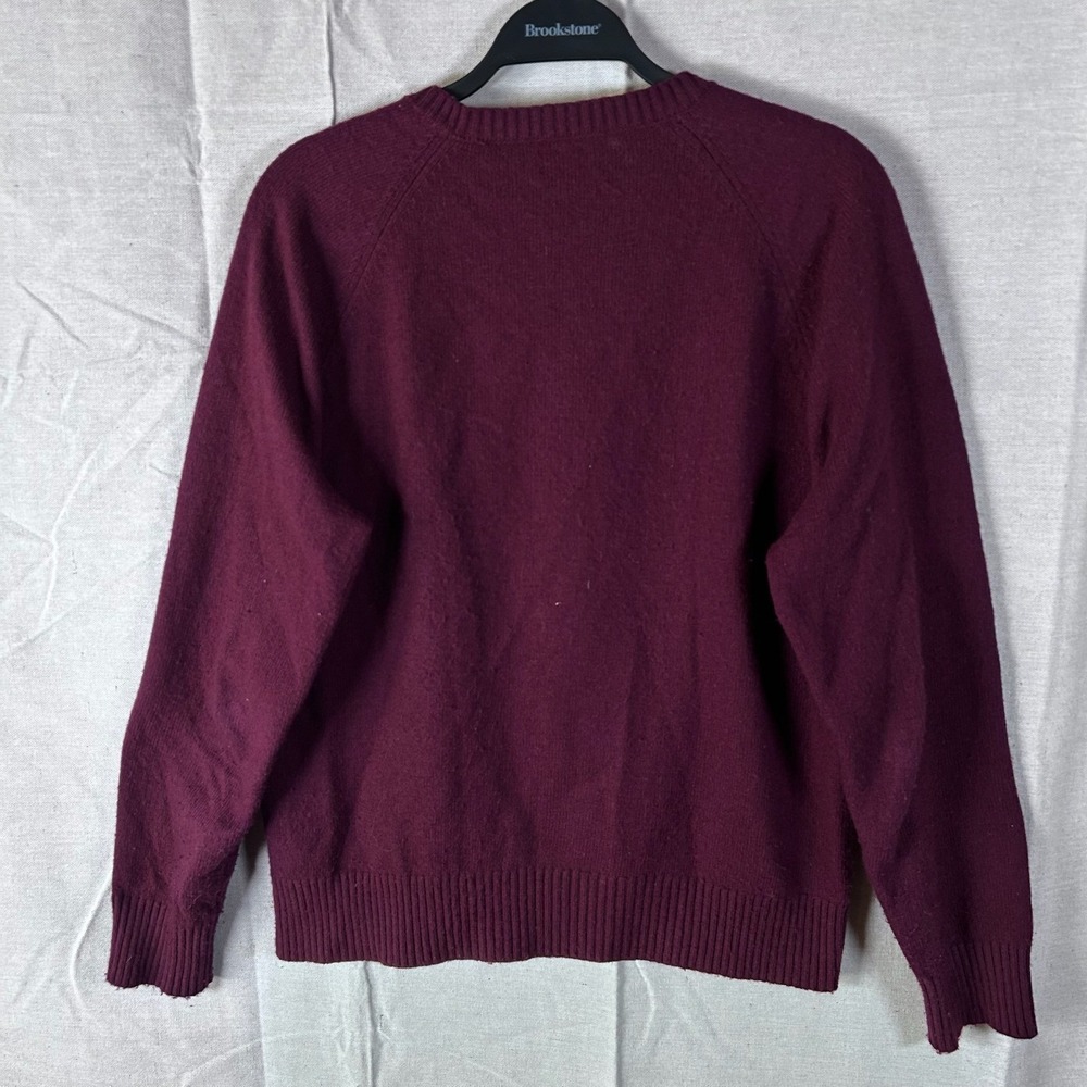 J. Crew Lambswool Blend Raglan Crewneck Sweater Burgundy Maroon Women's Size M - Picture 4 of 7